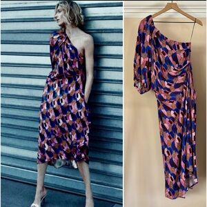 ZARA STUDIO NWT $129 GEOMETRIC PRINTED LIMITED EDITION ASYMMETRIC DRESS